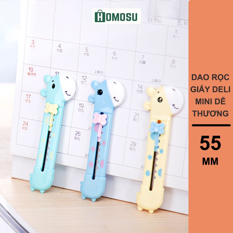 Dao Rọc Giấy Deli 55mm Hình Hươu Dễ Thương An Toàn Dễ Sử Dụng 2022