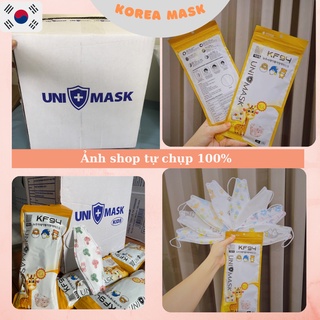 Khẩu trang trẻ em KF94 UNI MASK 4 lớp giúp bé kháng khuẩn và chống bụi mịn, in hình