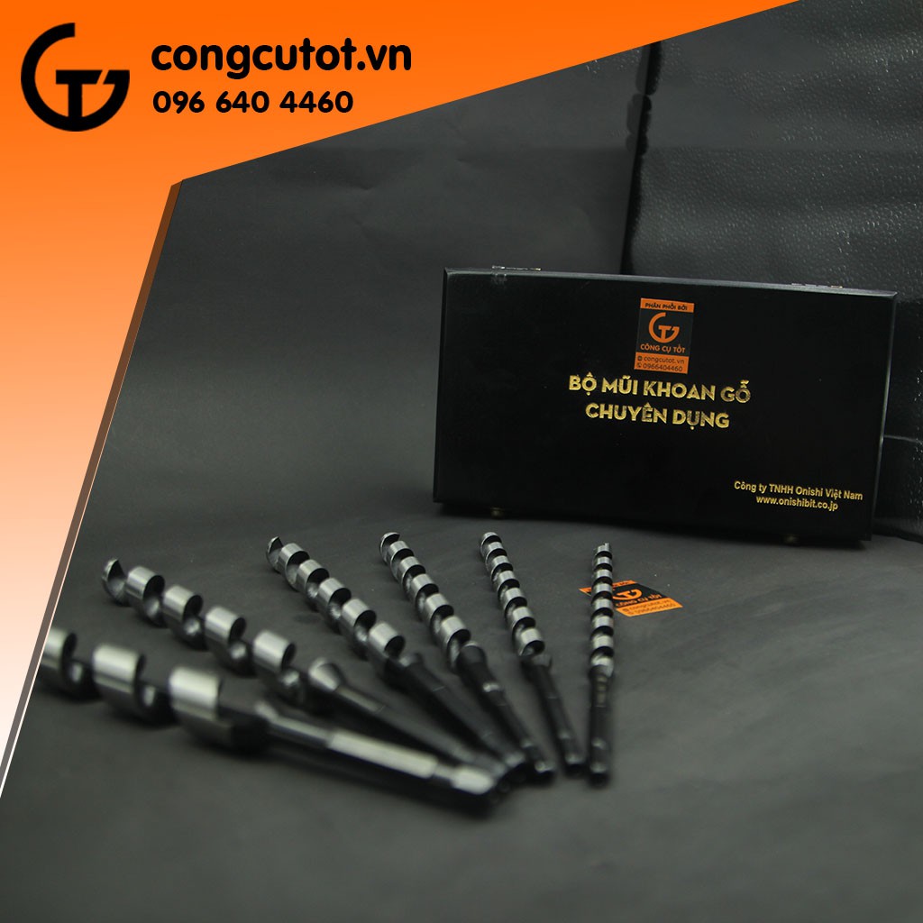 Hộp 6 mũi khoan gỗ xoắn ốc cao cấp chuyên dụng Onishi