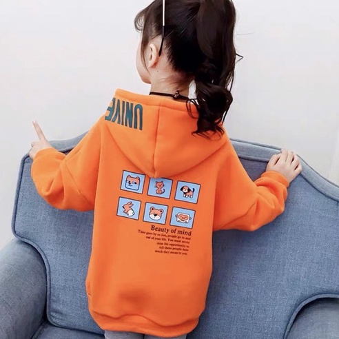 Áo hoodie unisex Con Xinh form rộng Áo nỉ CHÚ CÚN CON ,thời trang thu đông trẻ em từ 4 đến 10 tuổi