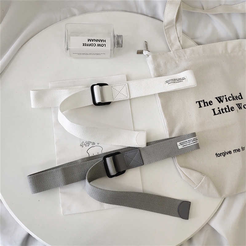 Thắt lưng vải canvas đai khóa đôi thời trang Hàn Quốc 28544