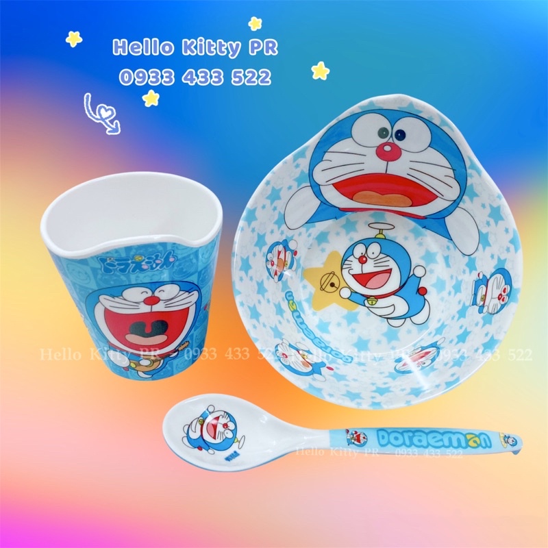 Set muỗng, ly, tô 3D Doremon Doraemon