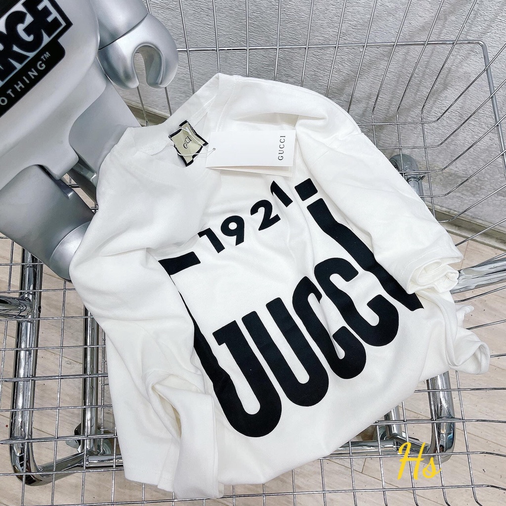 Áo Phông Unisex 1921 Cổ Tròn Cộc Tay 🦋 Áo Thun Nam Nữ Ngắn Tay Dáng Thụng GC 3 Màu 🦋