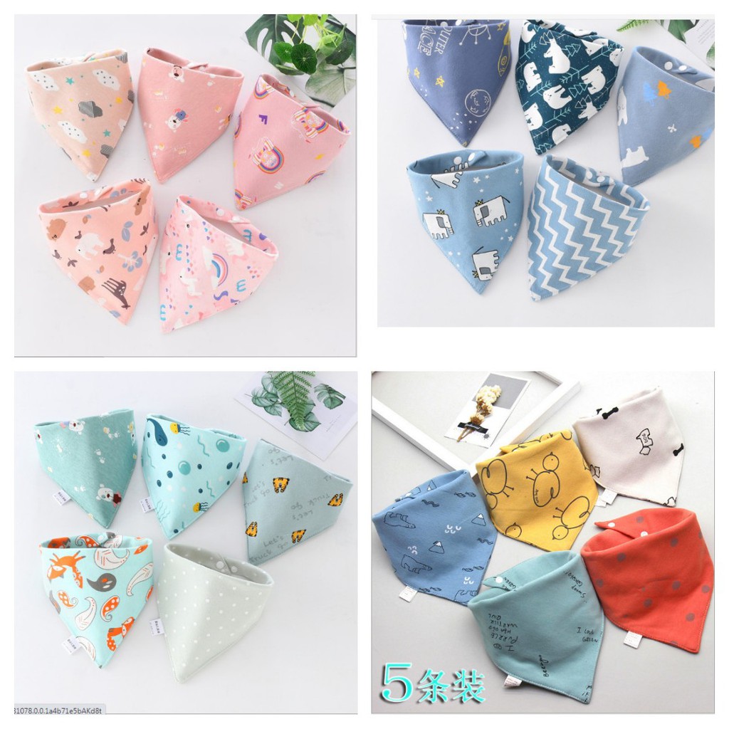 Set  khăn tam giác cho bé ♥️ Có cúc bấm họa tiết cực xinh