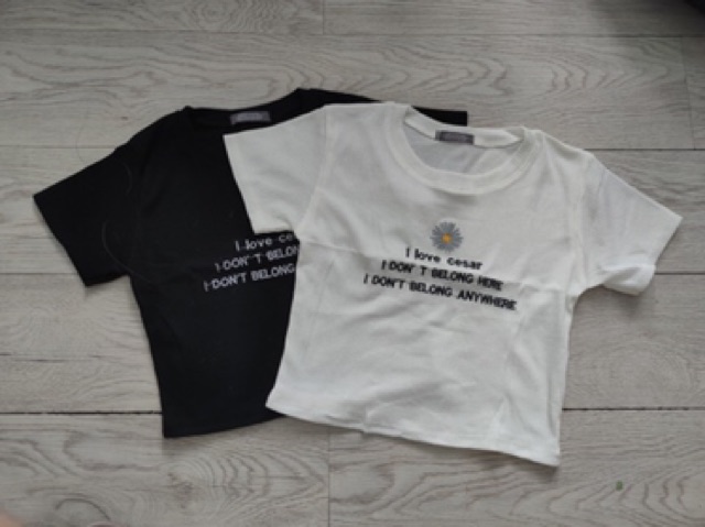 Áo croptop ôm thêu hoa cúc, hình thật 3 ảnh cuối