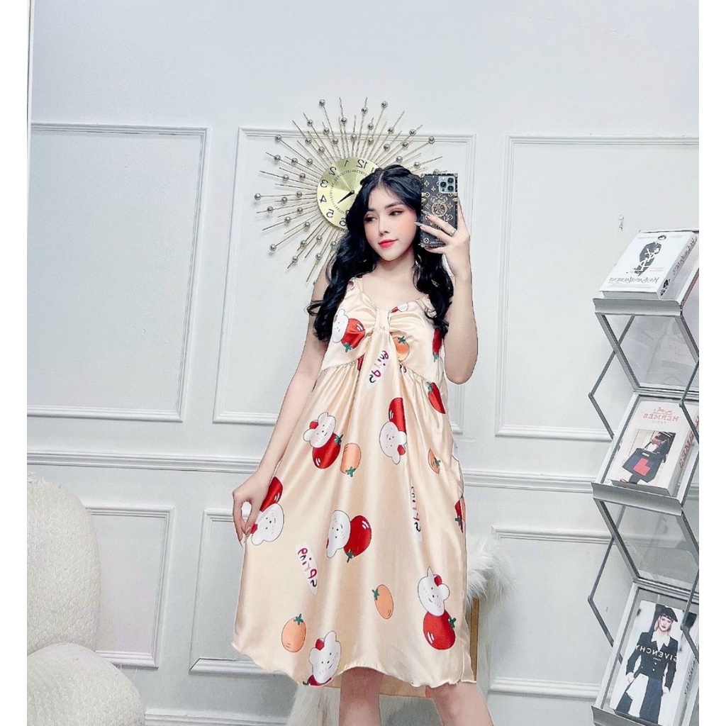 Đầm ngủ lụa satin cao cấp CARY