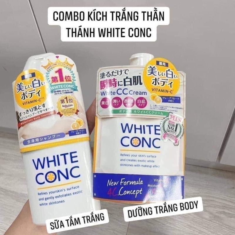 Sữa Tắm Trắng Da và Lotion dưỡng trắng da White Conc Body Shampoo Nhật Bản
