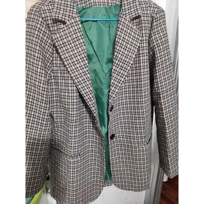 Ảnh thật 3 hình cuối-2W189.Áo blazer kẻ houndstooth thu đông sang chảnh