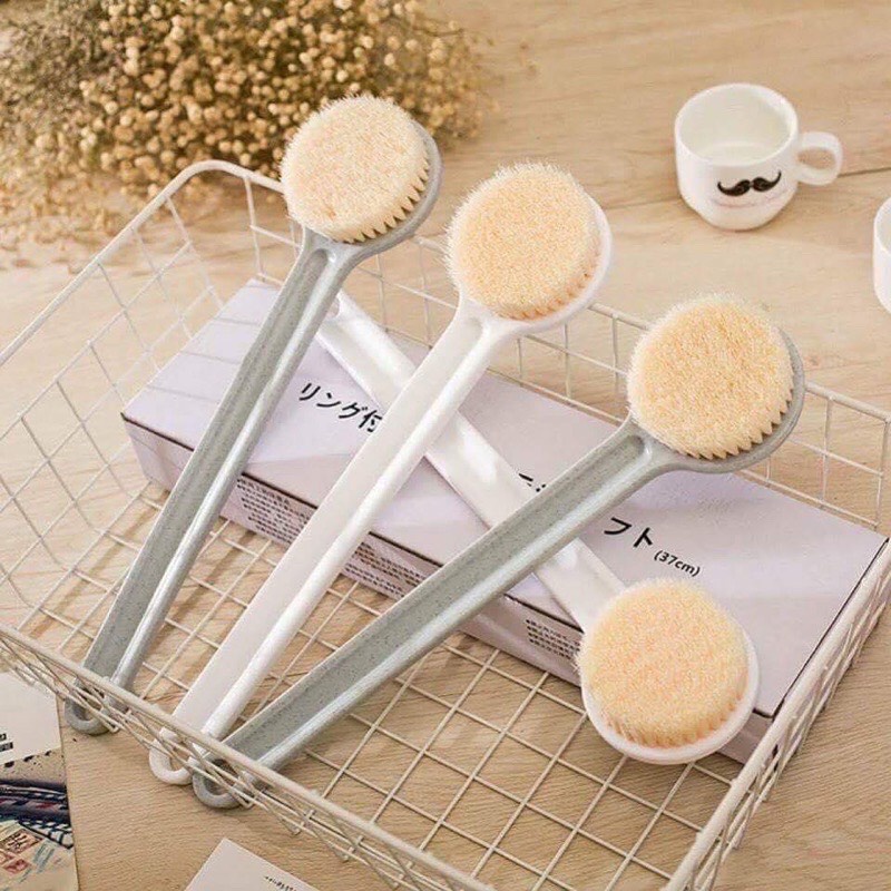 Cây bàn chải cọ lưng chà lưng Nhật Bản cao cấp Muji có hộp giúp masage tẩy da chết chất liệu lông mềm