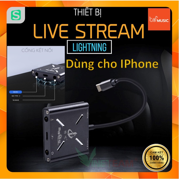 Thiết bị livestream OTG cổng kết nối Lightning(IP) vừa livestream vừa sạc
