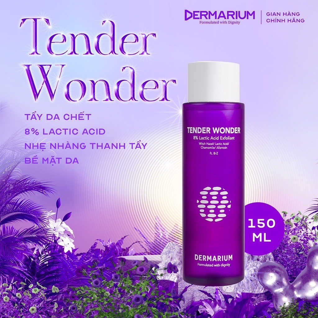 Toner Acid AHA Làm Sạch Dermarium Tender Wonder 8% Lactic Acid 150ml - Tiệm Cô Chi PY