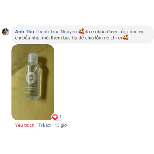 (Hàng sẵn) Nước rửa tay khô, gel rửa tay khô diệt khuẩn tinh dầu Om Fountain 50ml