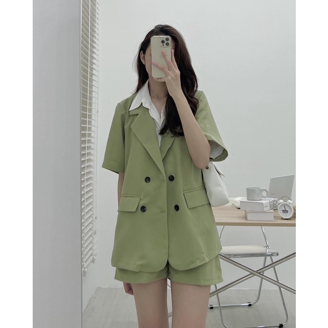 S5910 Set blazer mix short Audrey