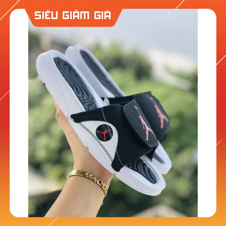 DÉP Jordan QUAI NGANG JD TRẮNG ĐEN LOGO ĐỎ [ MỚI VỀ ]