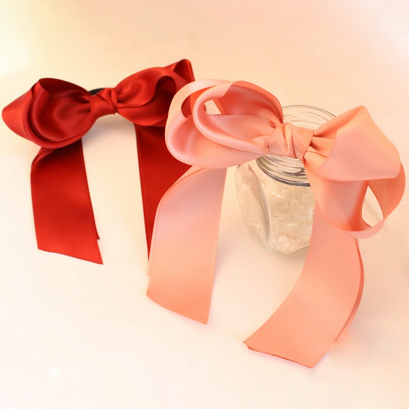 Dây Cột Tóc Co Giãn Đính Nơ Ruy Băng Dài Thời Trang Hàn Quốc Cho Nữ