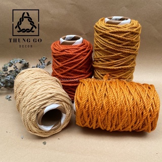 Dây thừng cotton macrame màu CAM CHÁY - Size 5mm
