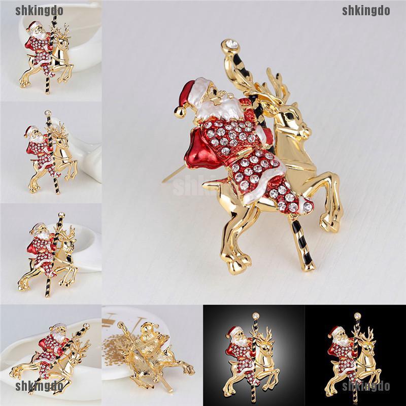 Ghim cài trang trí áo họa tiết ông già noel/tuần lộc xinh xắn