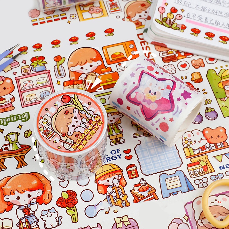 Miếng Dán Trang Trí Sổ Tay Họa Tiết Hoạt Hình Dễ Thương DIY