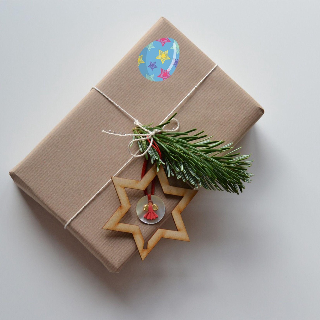 PISTA Set 16 Sticker Dán Tường Họa Tiết Thỏ Phục Sinh Dễ Thương Bắt Mắt