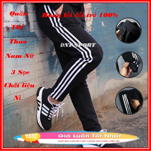 Quần 3 sọc, quần thể thao nam, Quần jogger quần thể dục co giãn thoải mái