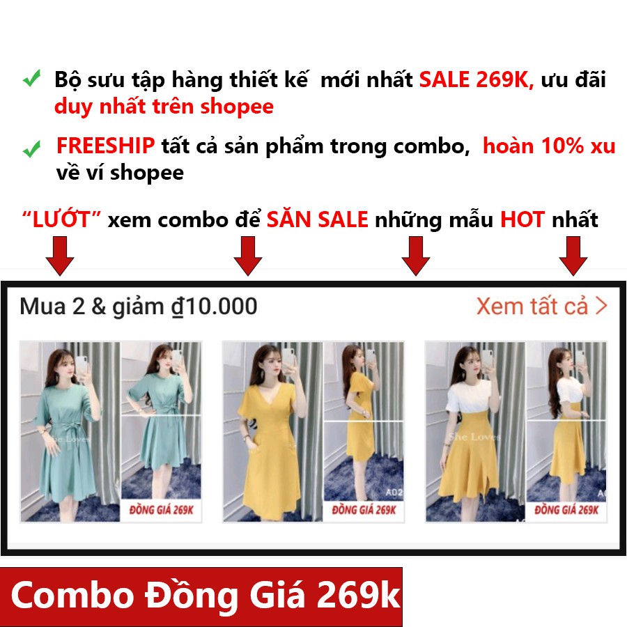 [Đồng giá 269k] Đầm Công Sở Dáng Ôm Body Đính Hoa - She Loves K743 Màu Xanh