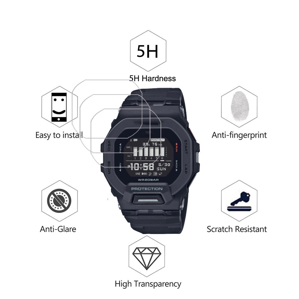 Set 3 Phim Nano Trong Suốt Dán Bảo Vệ Màn Hình Chống Cháy Nổ Cho Casio G-SHOCK DW-5600 / 5610 GW6900 DW6900 GBD-200