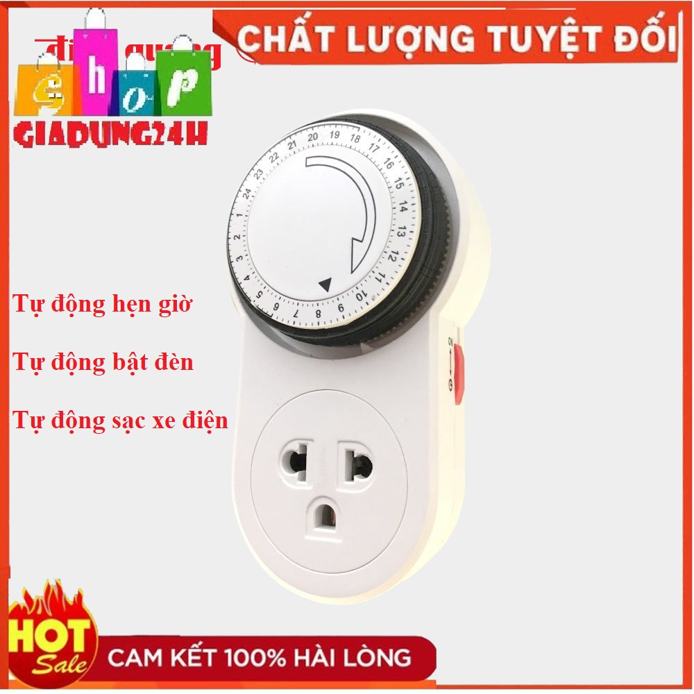 Ổ Cắm Hẹn Giờ Cơ Điện Quang, có hướng dẫn Tiếng Việt, Bảo Hành 12 tháng ( ĐQ ESK MT06 WBL)