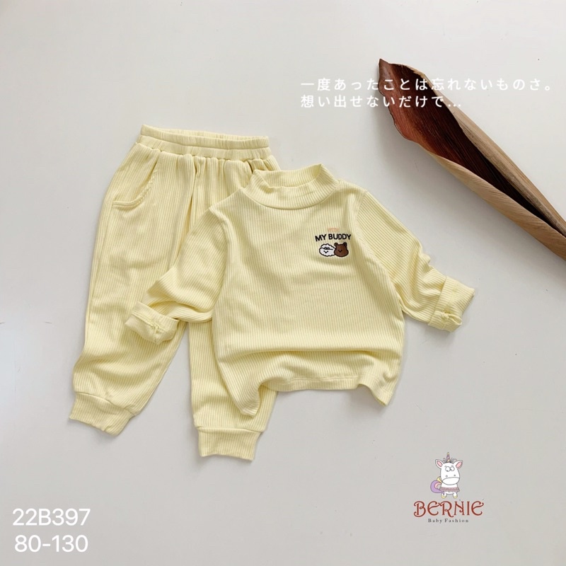 Bộ bé trai bé gái Berine nhung tăm cổ 3p cho bé từ 8-21kg-22B397