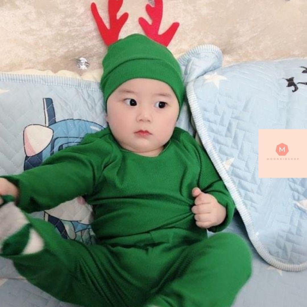 Bộ Len Tăm Tuần Lộc Cho Bé☃️KÈM MŨ TUẦN LỘC☃️Dành Cho Bé trai,Bé Gái Từ 4-16kg,hàng có sẵn giao ngay