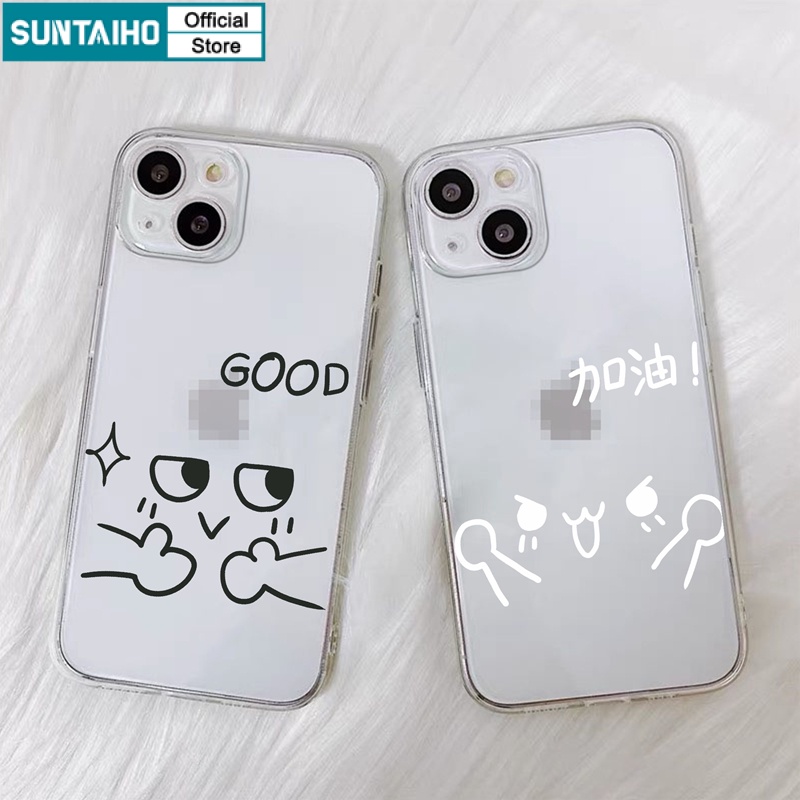 Ốp lưng iphone Ốp điện thoại Suntaiho TPU trong suốt hình vui nhộn thích hợp cho iPhone 13 12 11 X Xs XR Pro Max 8 7 Plus 6 6s