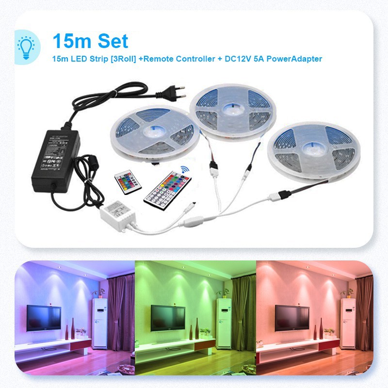 Dây Đèn Led Rgb 2835 5050 Điều Khiển Từ Xa Dài 5m 10m 15m