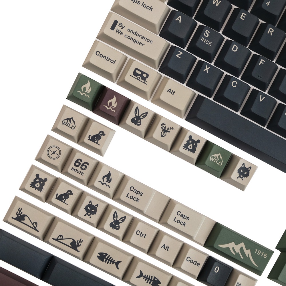 Keycap PBT GMK Wild Bộ Nút Bấm Bàn Phím Cơ Keycaps Nhuộm Màu Phong Cách Retro Cá Tính