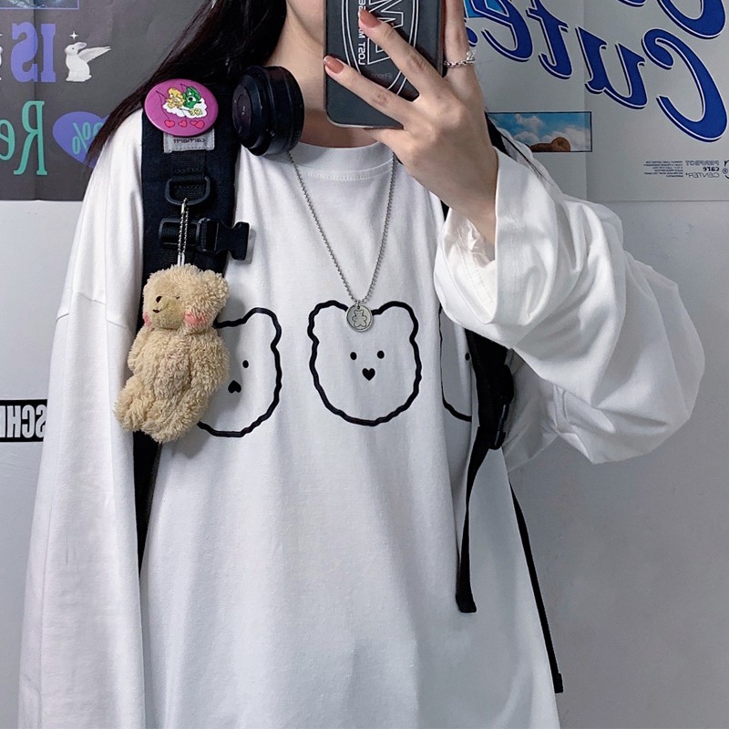 Áo thun tay dài form rộng Yinxx, áo sweater Unisex SW04