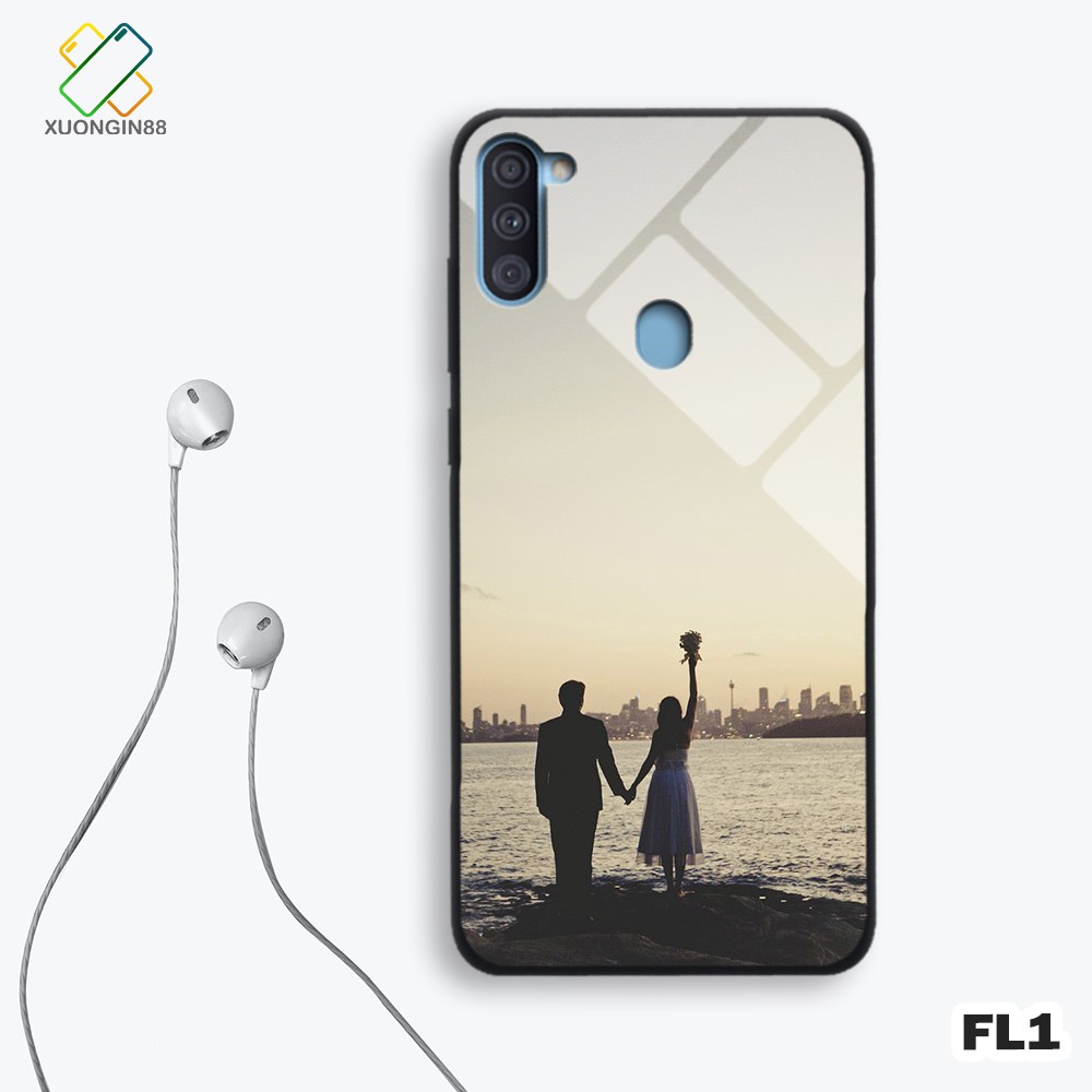 Ốp lưng samsung A11 in 3D kính cường lực chủ đề tình yêu