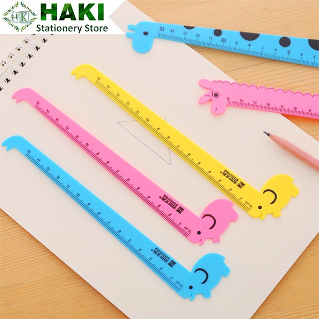 Thước kẻ học sinh hình hươu cao cổ cute, thước kẻ nhựa chiều dài 15cm TK01