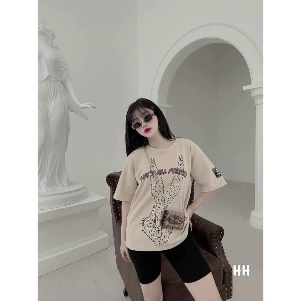 Bộ cotton nữ, ÁO NGẮN TAY VÀ QUẦN NGỐ, họa tiết con thỏ | BigBuy360 - bigbuy360.vn