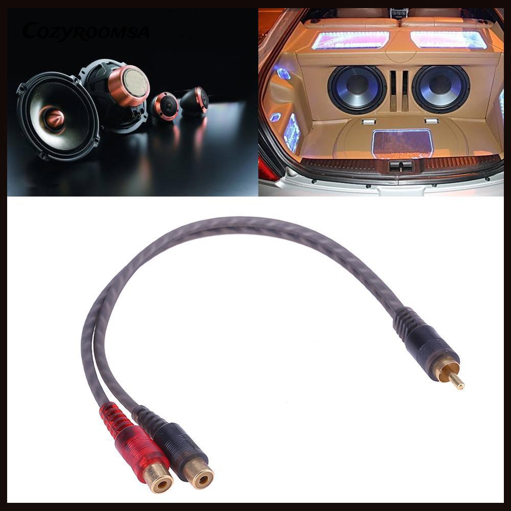 Cáp âm thanh chia 1 cổng cắm Rca sang 2 Rca 30cm chuyên dùng cho xe hơi