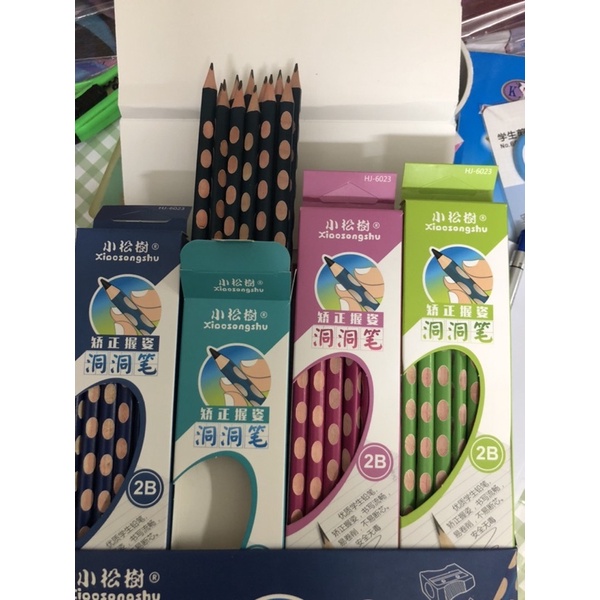 Bút chì định vị 2B set 12 chiếc kèm gọt
