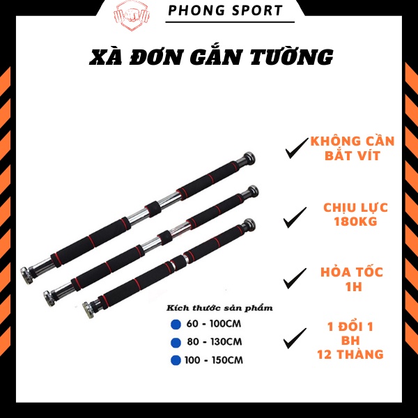 Xà đơn treo tường gắn cửa đa năng cao cấp tập thể dục tại nhà P03 - PHONG SPORT