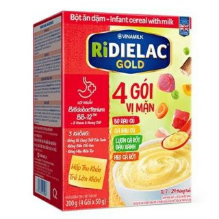 Bột ăn dặm ridielac gold 4 gói vị mặn hộp giấy 200g