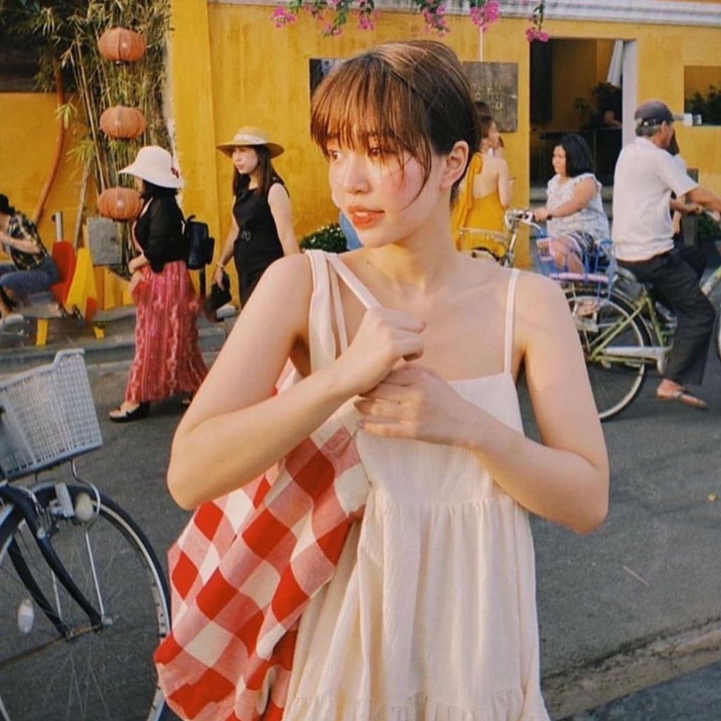 Váy Hai Dây Dáng Xòe Babydoll Dài Qua Gối