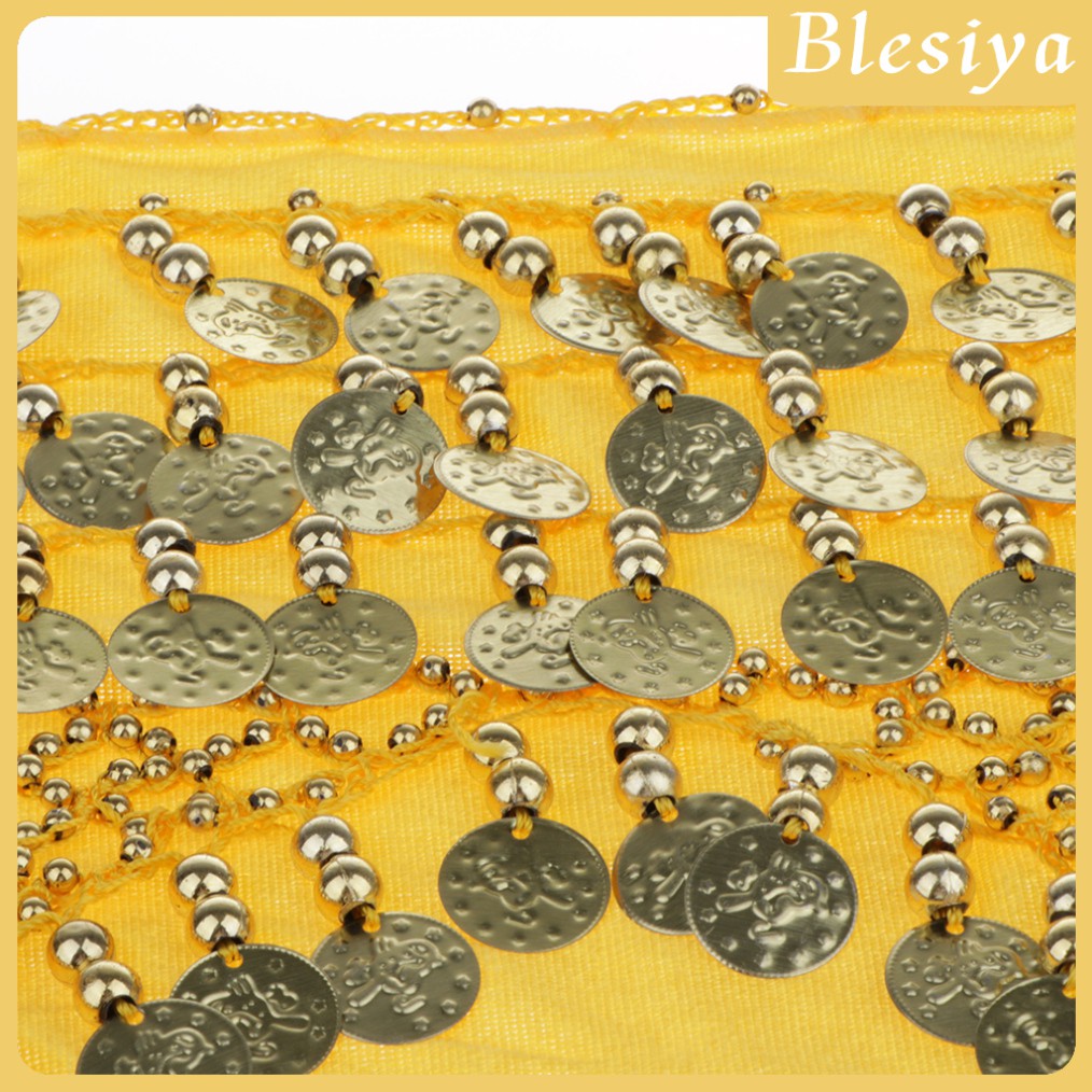 Khăn đeo hông đính đồng xu tua rua trang phục múa bụng thời trang cho nữ