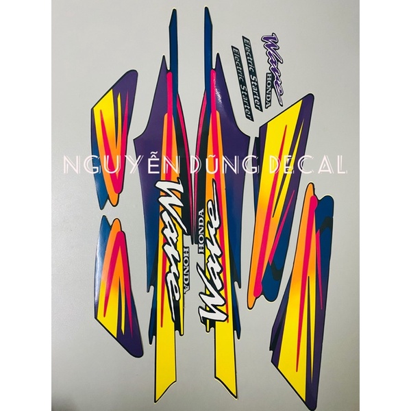 Nguyên bộ tem 3 lớp Wave thái 100 màu nhớt đời 1998_ Nguyễn Dũng Decal