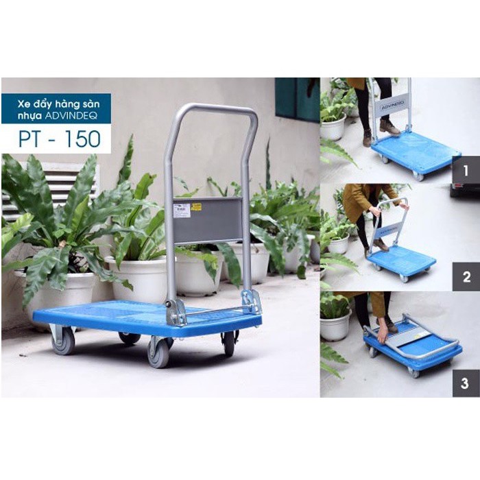 Xe đẩy hàng 4 bánh sàn nhựa ADVINDEQ PT-150