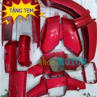 Bộ dàn áo xe Dream II Màu Đỏ cờ [TẶNG KÈM TEM XE] Bộ nhựa xe HONDA DREAM II màu Đỏ cờ - G686