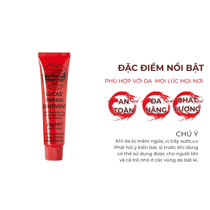 Tuýp Kem Đa Năng Dưỡng Môi Căng Mọng Đu Đủ Lucas Papaw Ointment vibesvietnam