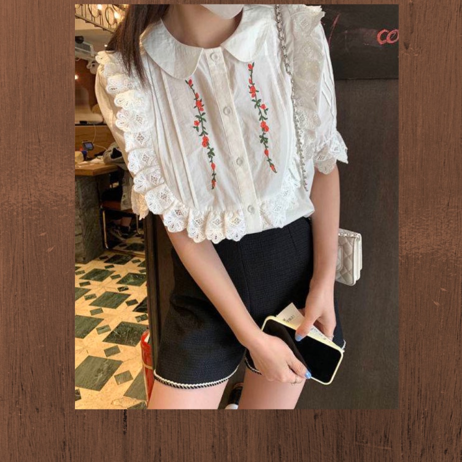 áo sơ mi pha ren cao cấp hàng nhập 100% bigsie chubby ( Anitagreen - Vicky G) AV04-0922