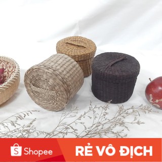 Hộp Cói Hình Tròn Đa Năng Size Nhỏ, Có Ảnh Thật, D11 * H8.5 Cm