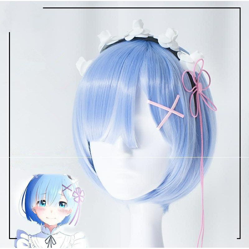 Wig/tóc giả cosplay Ram và Rem ver Maid và Kid - Re:Zero