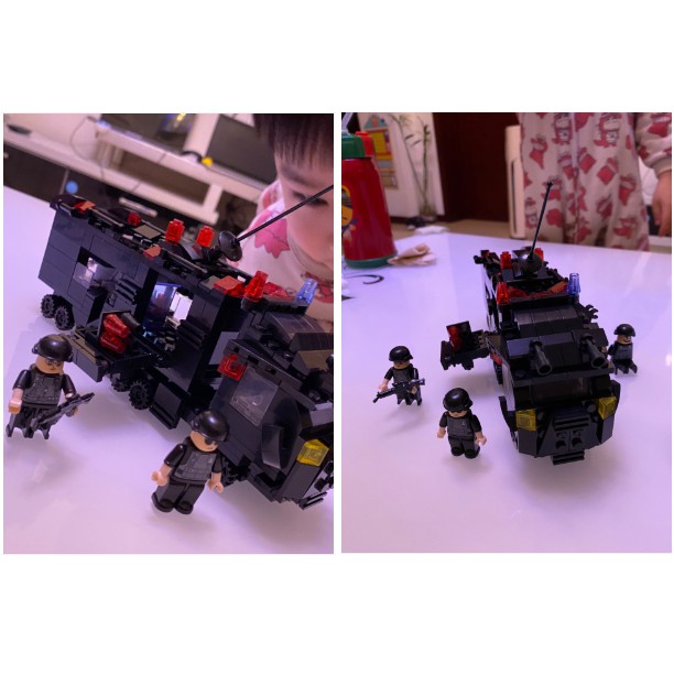 [500 CHI TIẾT] Bộ Đồ Chơi Lắp Ráp Xếp Hình LEGO Xe Cảnh Sát, Máy Bay Chiến Đấu, RoBot Biến Hình